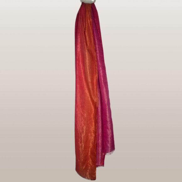 INC International Concepts Metallic Shiny Sunset Pink Print Scarf - Picture 1 of 3